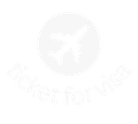 logo of an airplane surrounded by the slogan 'ticket for visa'