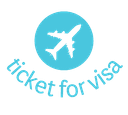logo of an airplane surrounded by the slogan 'ticket for visa'